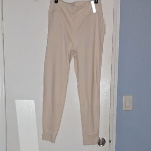 Beige High-Waisted Leggings